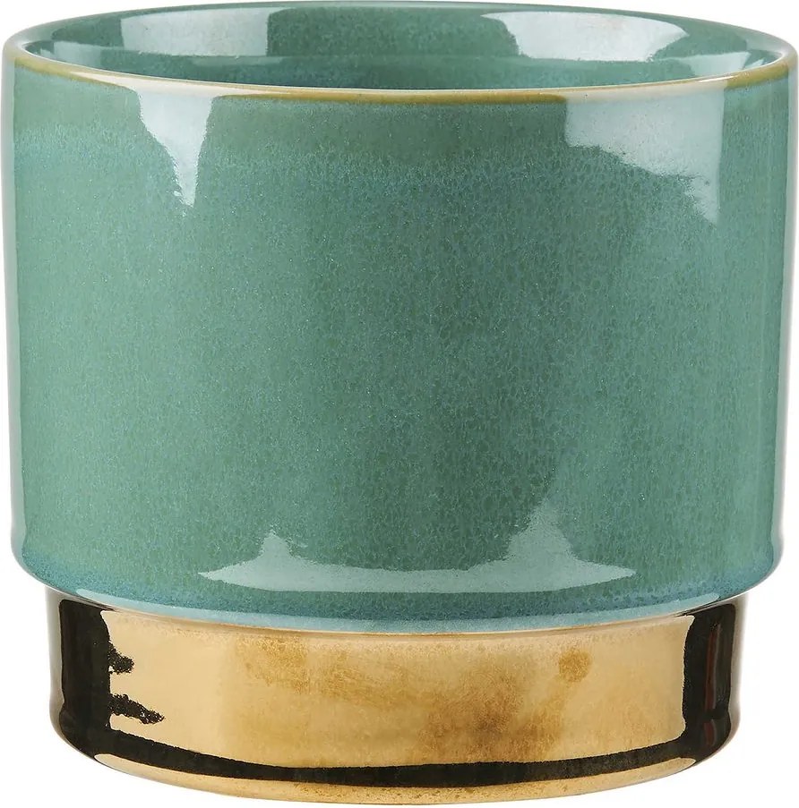 GOLDEN TOUCH kaspó zöld-arany, Ø 15 cm