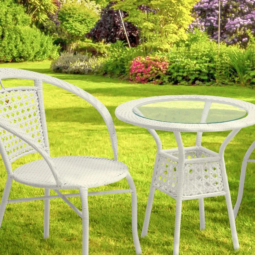 Kerti bútor szett LT3922 fehér rattan