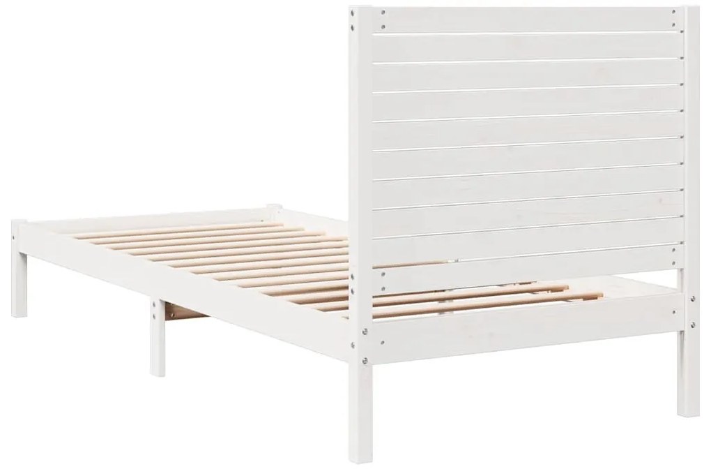 fehér tömör fa extra hosszú ágykeret matrac nélkül 90 x 220 cm