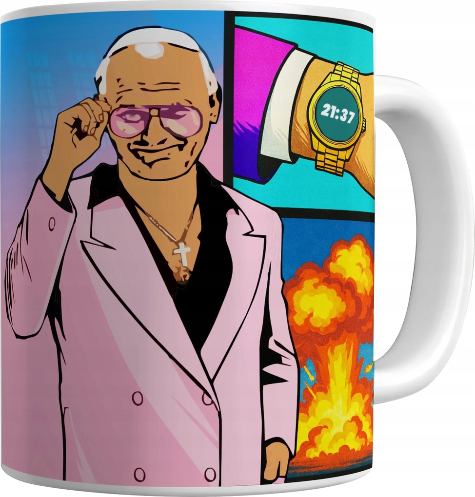 Wadovice Nyomott Mintás Bögre Pápa Karol JP2 Vicces Ajándék Bögre Pápa