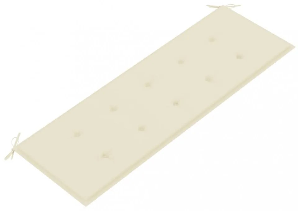 tömör tíkfa Batavia pad krémszínű párnával 150 cm