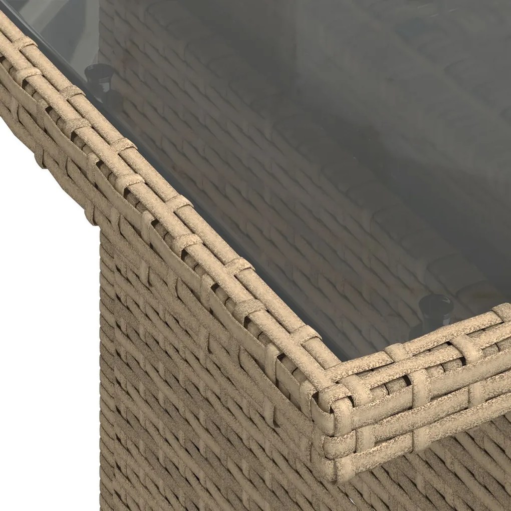 9 Darabos Kert Sofa Szett Párnákkal Bézs Poli Rattan, 2-Fős Kert Sofa Párnákkal Bézs Poli Rattan