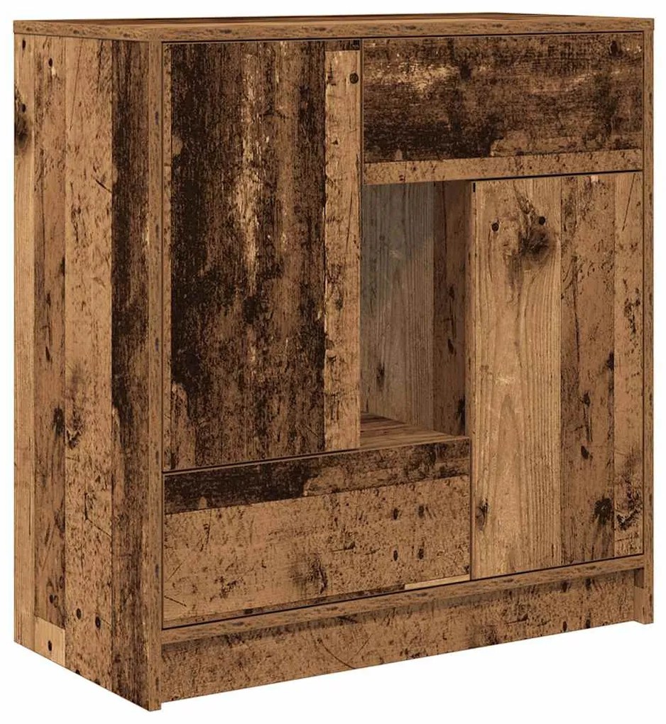 antik fa komód fiókokkal és ajtókkal 70,5x34x74,5 cm
