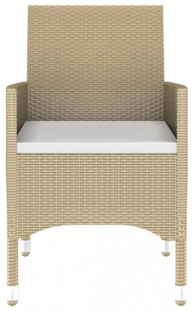 3 részes bézs kerti polyrattan étkezőgarnitúra