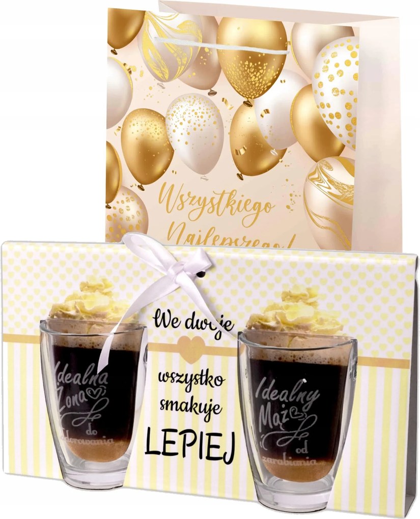 Karácsonyi Ajándék Szett 2 db Kávés Pohár Ajándék Pároknak