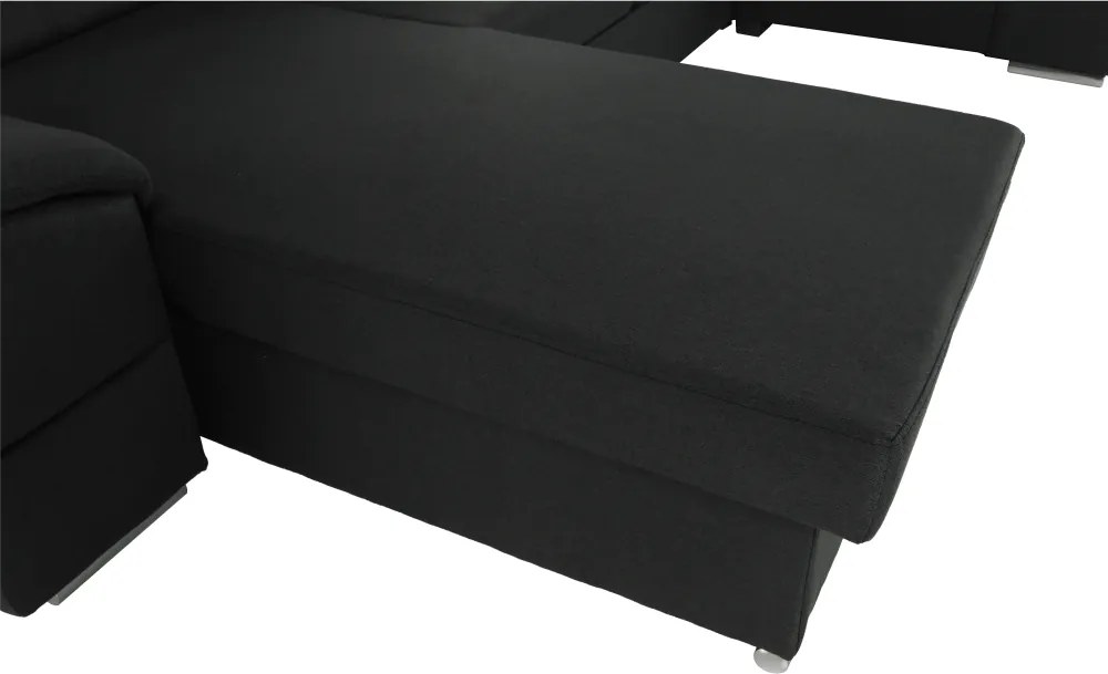 Ülőgarnitúra, sötétszürke, balos kivitel, SEGORIA ROH U