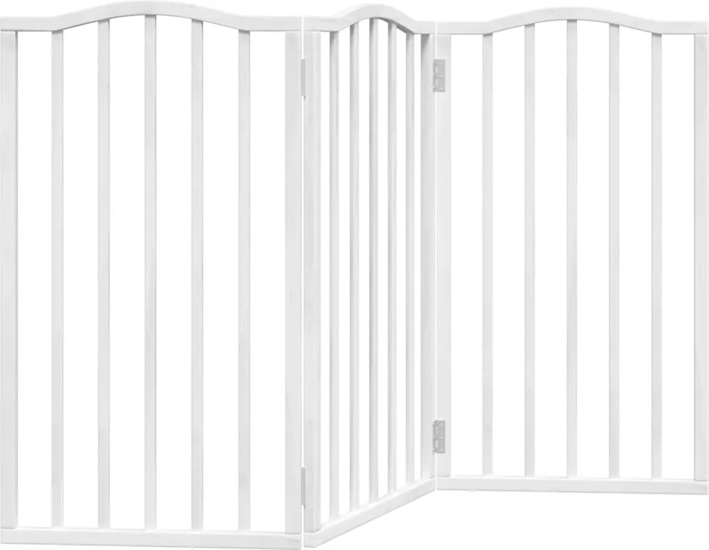 vidaXL fehér nyárfa 3 paneles összecsukható kutyakapu 150 cm
