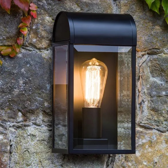 ASTRO LIGHTING 1339001 NEWBURY Klasszikus Kültéri Fali Lámpa Fekete, Átlátszó E27 IP44