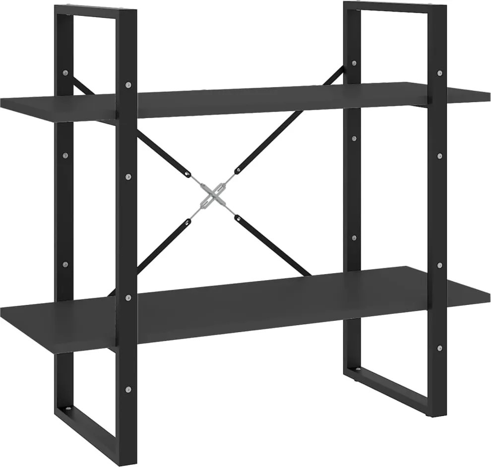 vidaXL 2-szintes szürke szerelt fa könyvszekrény 80 x 30 x 70 cm