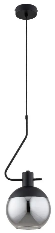 Csillár zsinóron VELTO ENIGMA 1xE27/15W/230V fekete/füstös