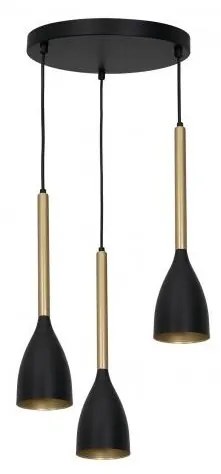 Csillár zsinóron ISTAPPAR 3xE27/60W/230V fekete/arany