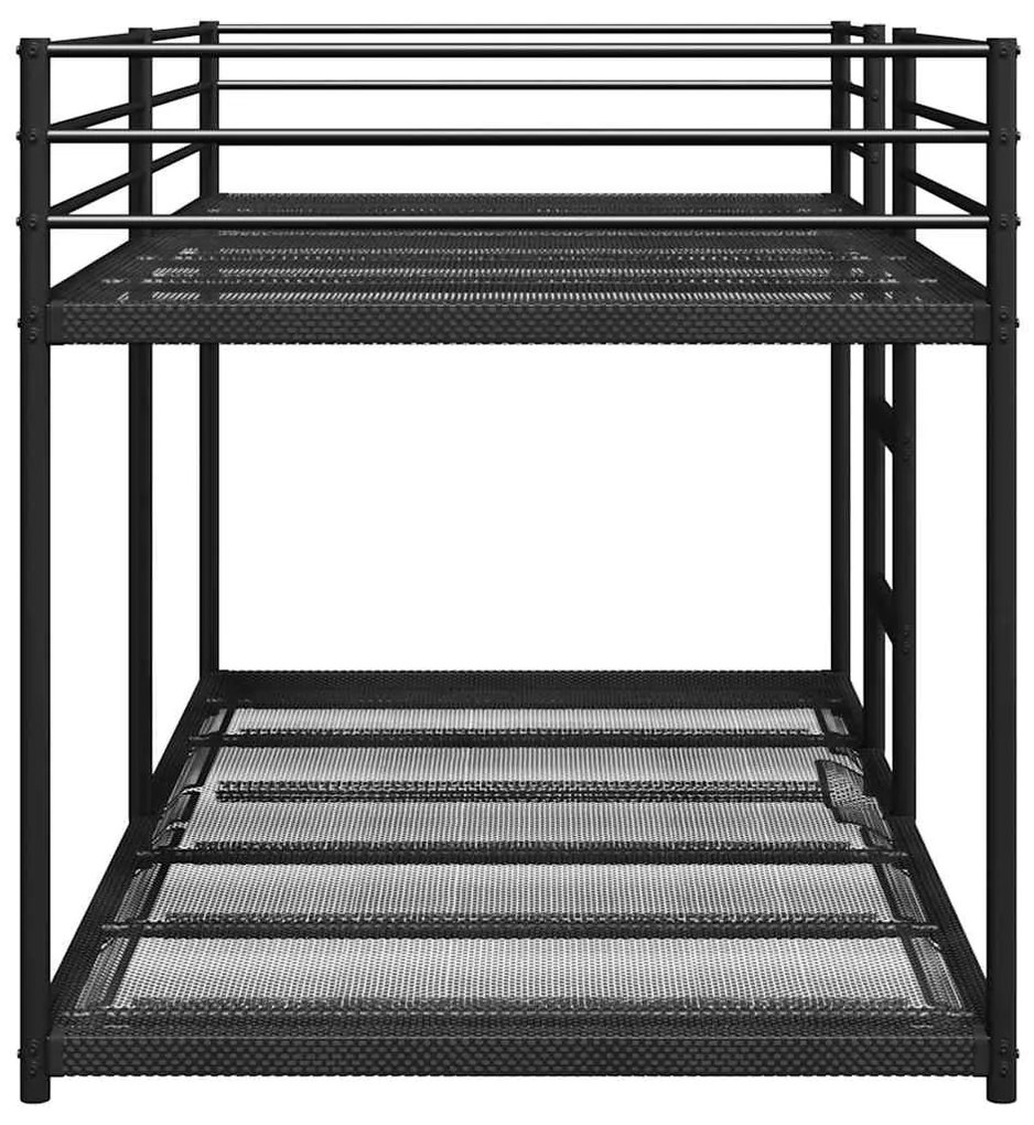 fekete acél emeletes ágy matrac nélkül 100 x 200 cm