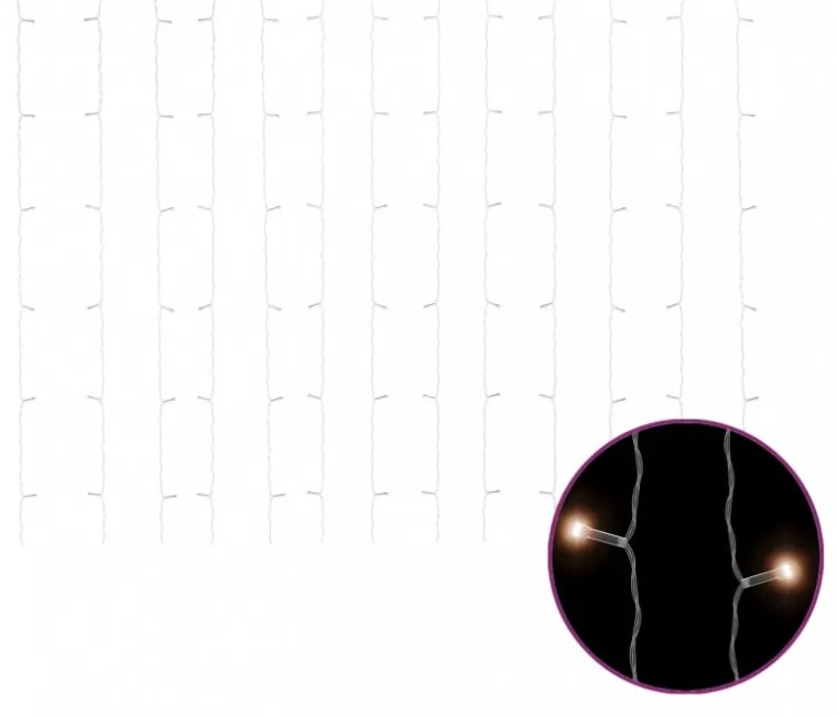 8 funkciós meleg fehér LED-es fényfüggöny 300 LED 3 x 3 m
