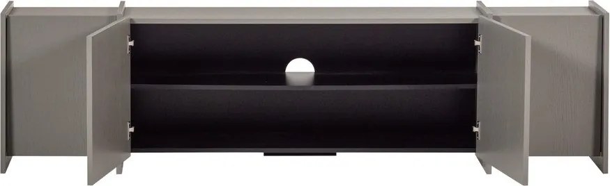 Szürke TV-állvány kőrisfa dekorral 200x53x44 cm Brock – WOOOD