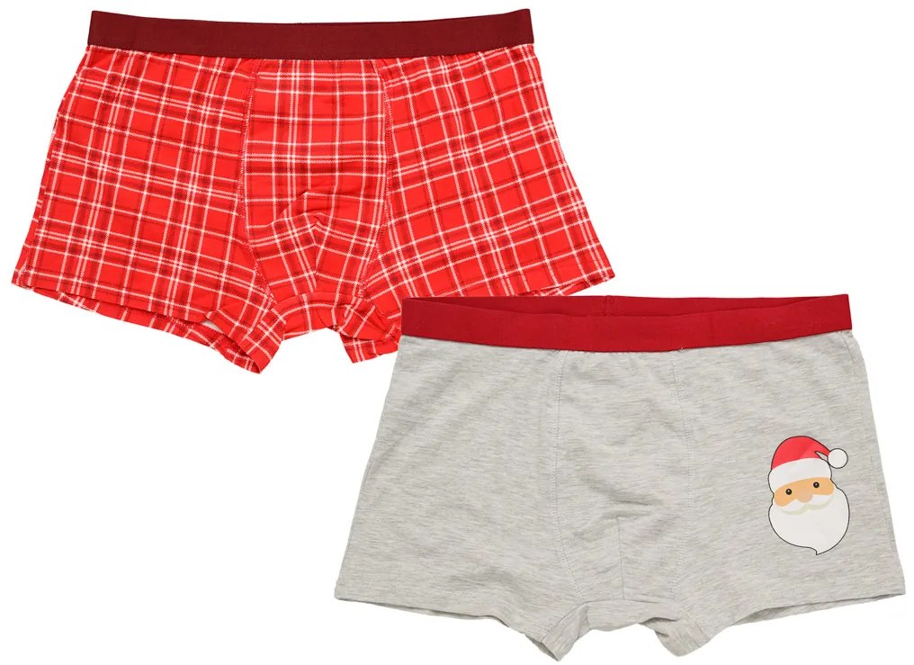 Férfi boxeralsó 2 db RETRO CHRISTMAS piros/szürke - különböző méretekben Méret: L