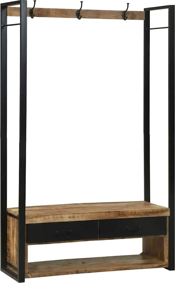 vidaXL Ruhafogó fiókkal Barna 110 x 40 x 179 cm Tömör mangófa