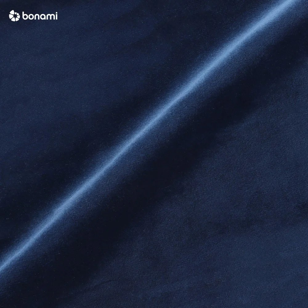Sötétkék bársony kárpitozott ágyneműtartós franciaágy ágyráccsal 200x200 cm Brody – Mazzini Beds