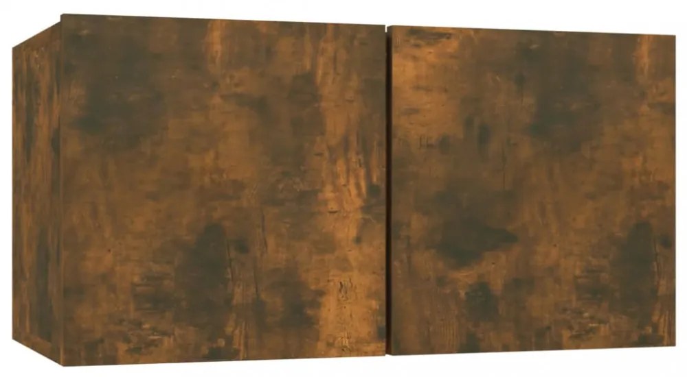 3 db füstös tölgy színű fa függő TV-szekrény 60 x 30 x 30 cm