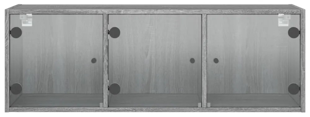 szürke sonoma színű faliszekrény üvegajtókkal 102 x 37 x 35 cm