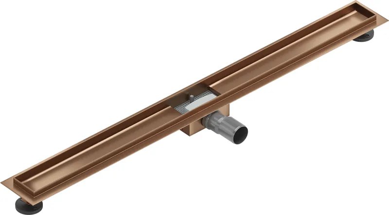 Mexen Flat lineáris lefolyótest 90 cm, selyemfényű réz - 1C15090