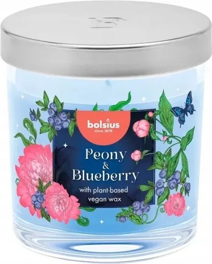 Illatgyertya Vegán Viasz Üvegben Bazsarózsa És Áfonya 25H