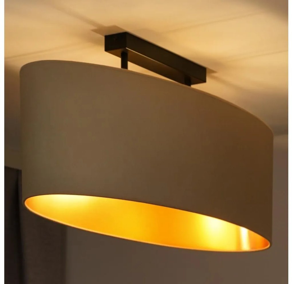 Duolla - Felületre szerelhető csillár OVAL VEGAN 2xE27/15W/230V krémes