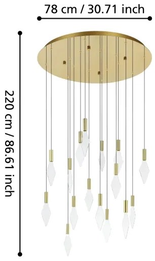 Eglo 390361 - LED Dimmelhető csillár zsinóron MIRADOR 16xLED/3,3W/230V átm. 78 cm