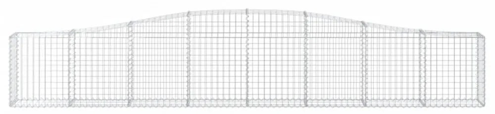 vidaXL 2 db íves horganyzott vas gabion kosár 400x30x60/80 cm