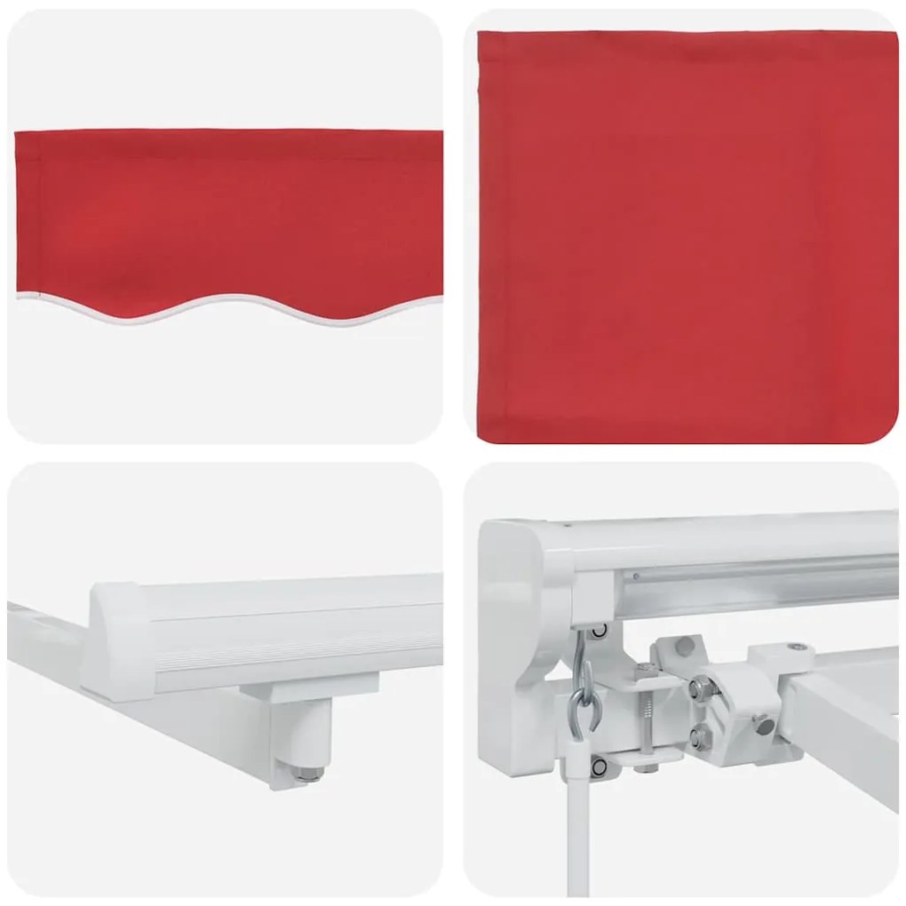 Behúzható napellenző Piros 350x200 cm szövet