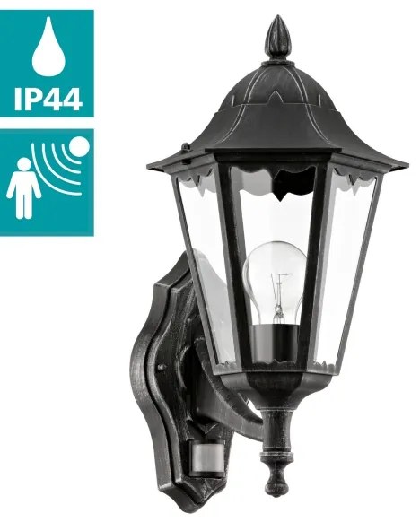 Eglo 93458 - Kültéri Fali láma érzékelővel NAVEDO 1xE27/60W/230V