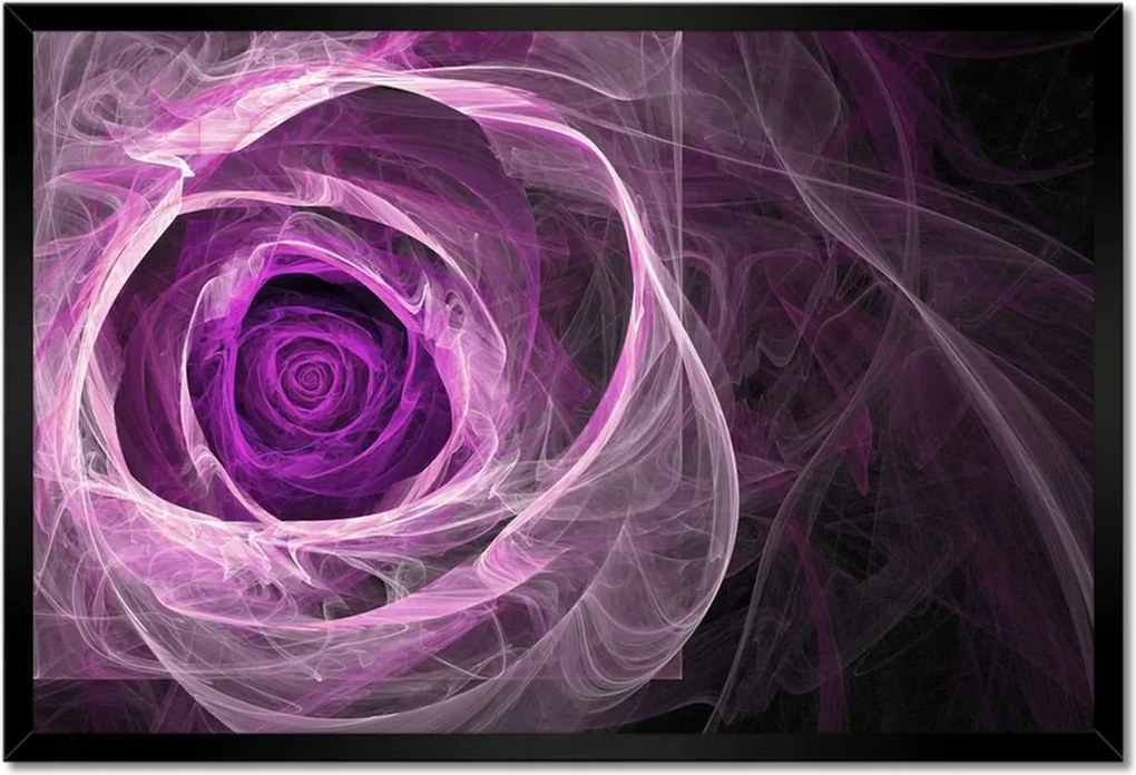 Poszter keretben 60x40 Fraktál rózsa