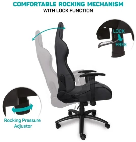 CONNECT IT CGC-1200-GY - Monaco Pro gamer szék szürke/fekete