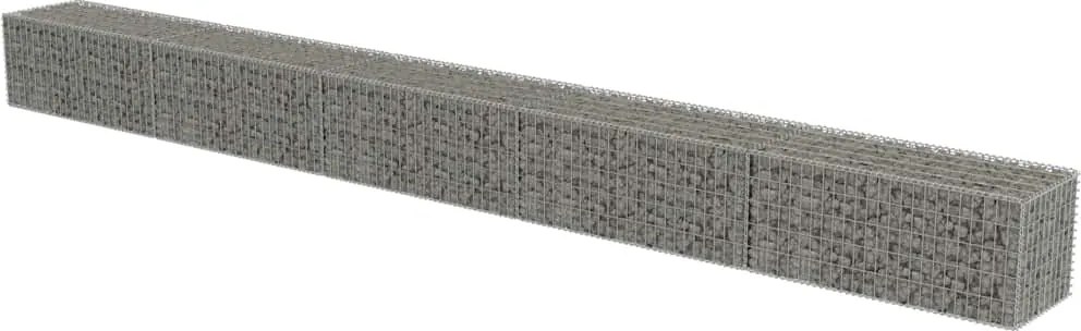 vidaXL horganyzott acél gabion fal fedéllel 600 x 50 x 50 cm