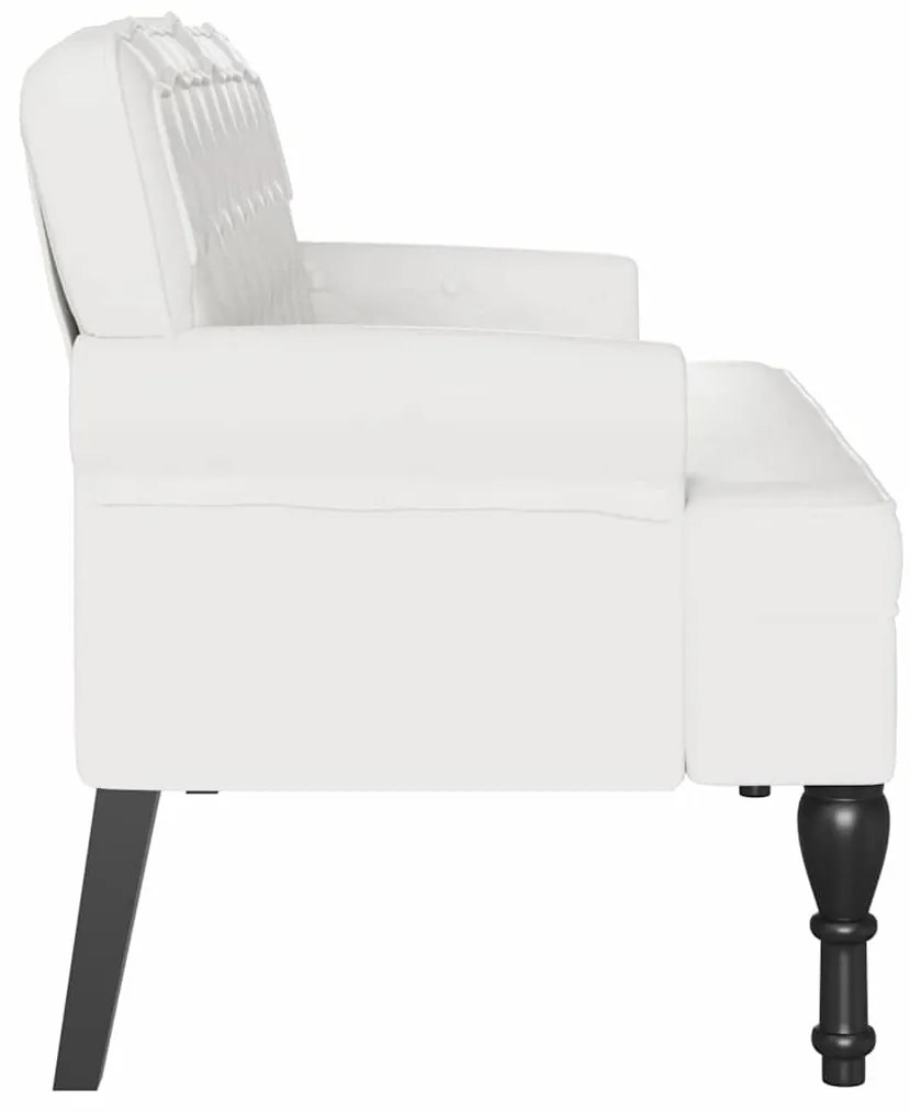 vidaXL Chesterfield Pad Fehér 119.5 x 64.5 x 75 cm Műbőr