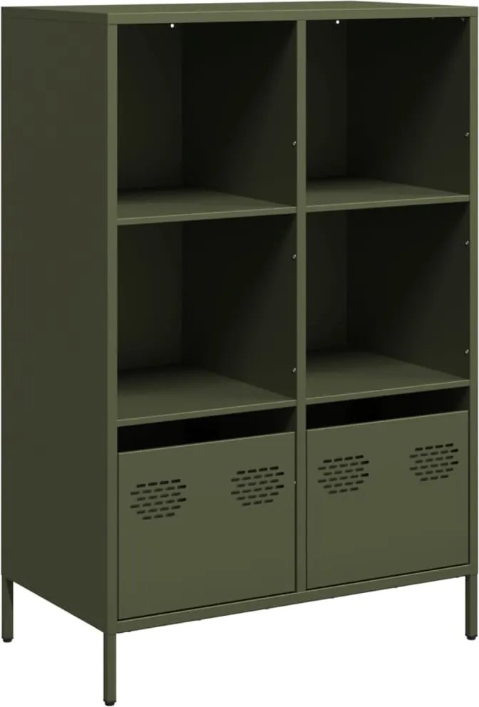 vidaXL olívazöld acél magasszekrény 68 x 39 x 103,5 cm