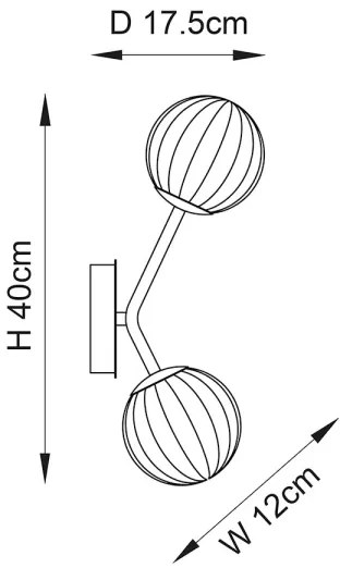 Endon 96691 - NORTHWEST fali lámpa 2xG9/3W/230V aranyszínű
