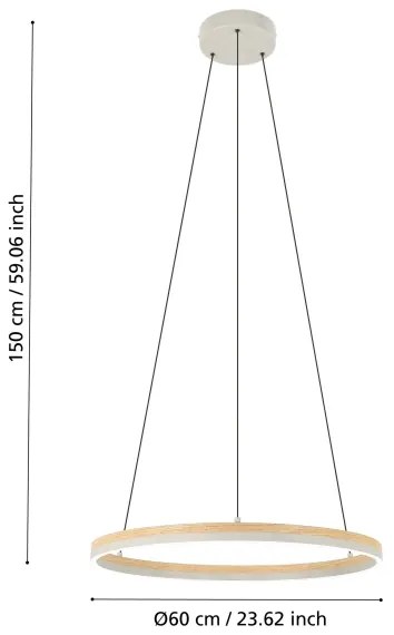Eglo 39896 - LED Dimmelhető csillár zsinóron CADINARO LED/36W/230V 3000K