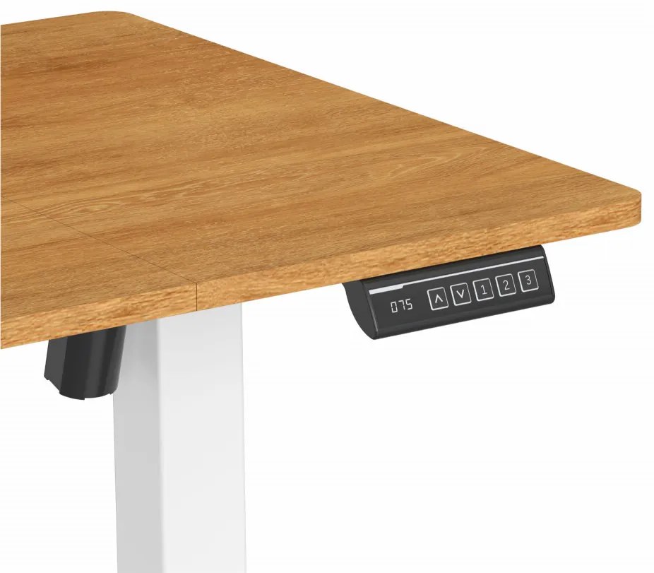 Elektromosan állítható magasságú íróasztal - 140x60cm arany tölgy ülő-/állómunkához - LVN System Lite LV1718