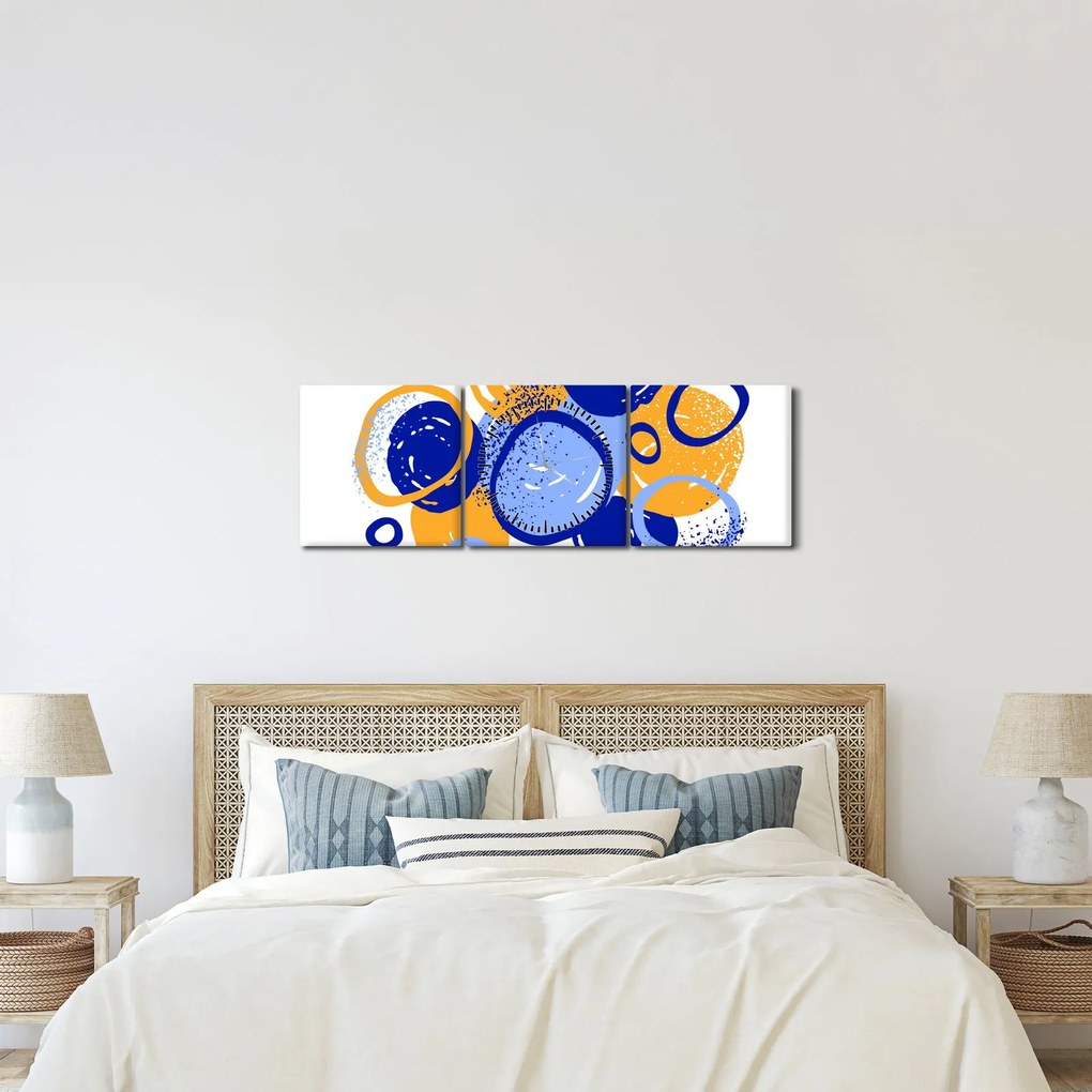 Kép - Világos motívum körökkel (órával) (90x30 cm)