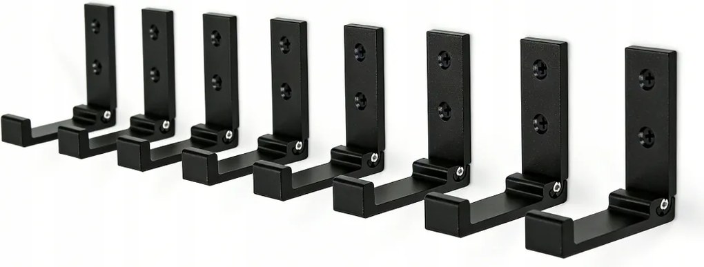 8 db Összecsukható Ruhafogas Falra Szerelhető Bútorakasztó Fekete Erős Loft Stílus