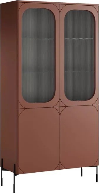 Sonatia vitrines szekrény 100 cm négyajtós - bordó