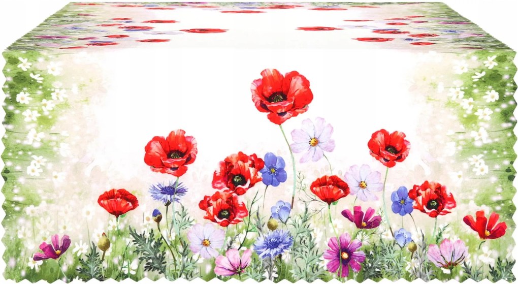 Asztalterítő 60x120 Tavaszi Pipacsok Virágmintás Futópad