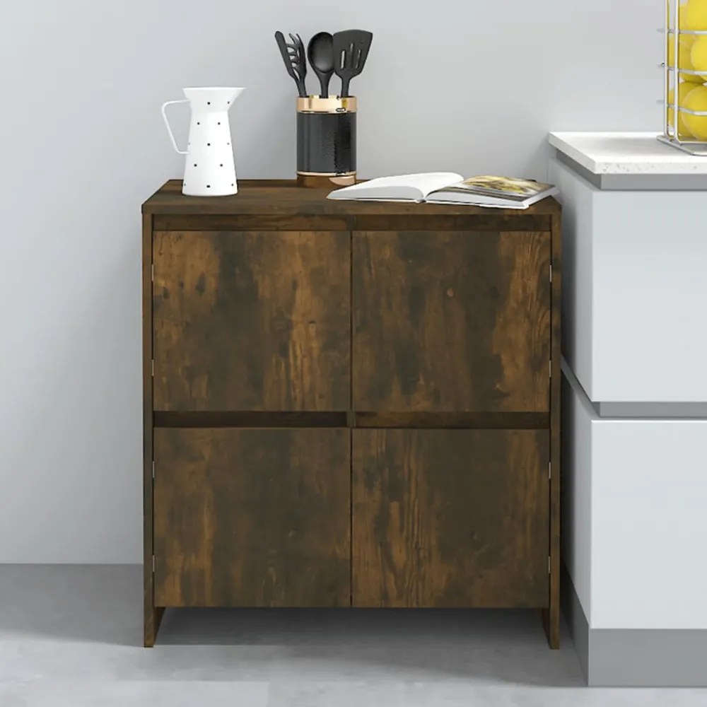 2 db füstös tölgyszínű forgácslap tálalószekrény 70x41x75 cm