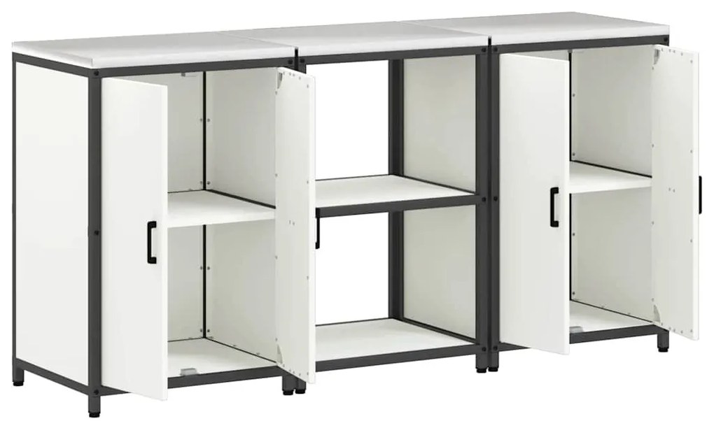 Konyhai Tároló Készlet polcokkal 3 pcs Fehér 180 x 50 x 92 cm