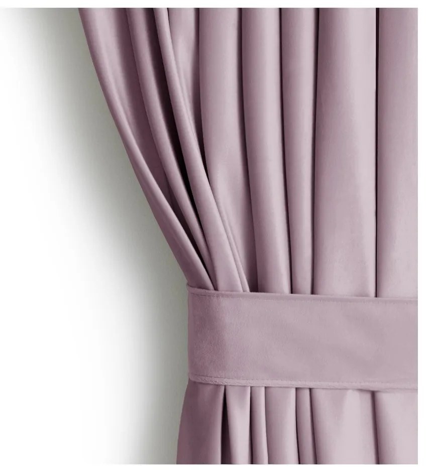 Világos rózsaszín bársony dimout (részleges sötétítő) függöny 140x245 cm Eyelets – Restilo