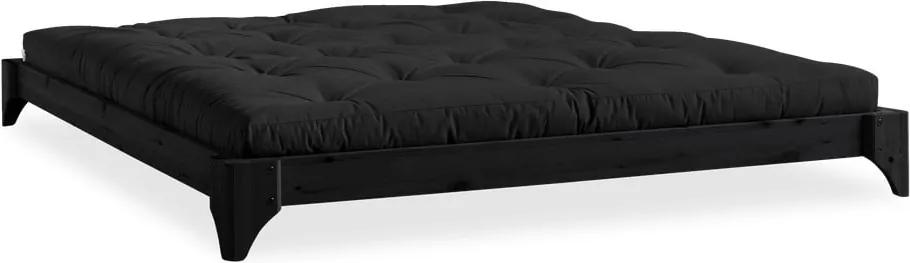 Elan Comfort Mat Natural Black/Black borovi fenyőfa franciaágy matraccal, 180 x 200 cm - Karup Design