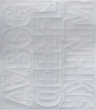 Öntapadós matrica, 5 cm-es, betűlap, ABC első fele, fehér (LUIN135)