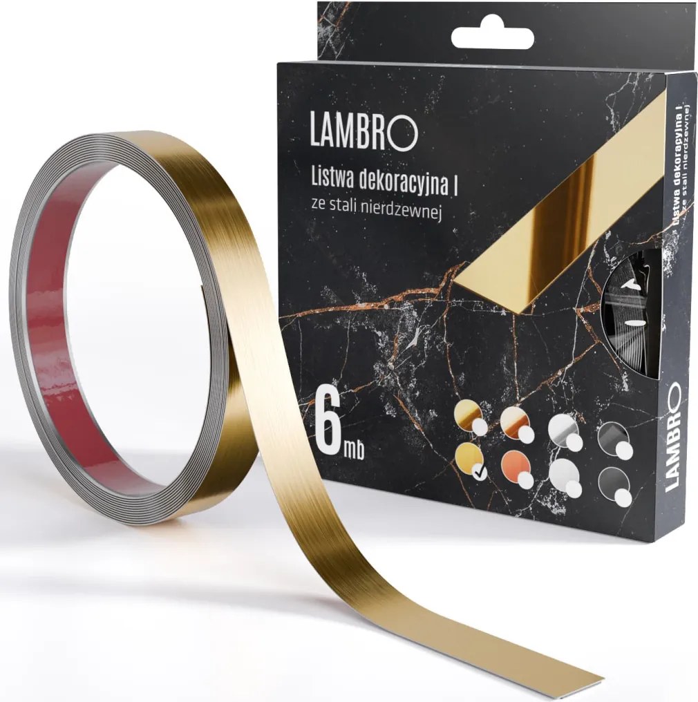 ambro öntapadós díszcsík arany matt 10-20mm