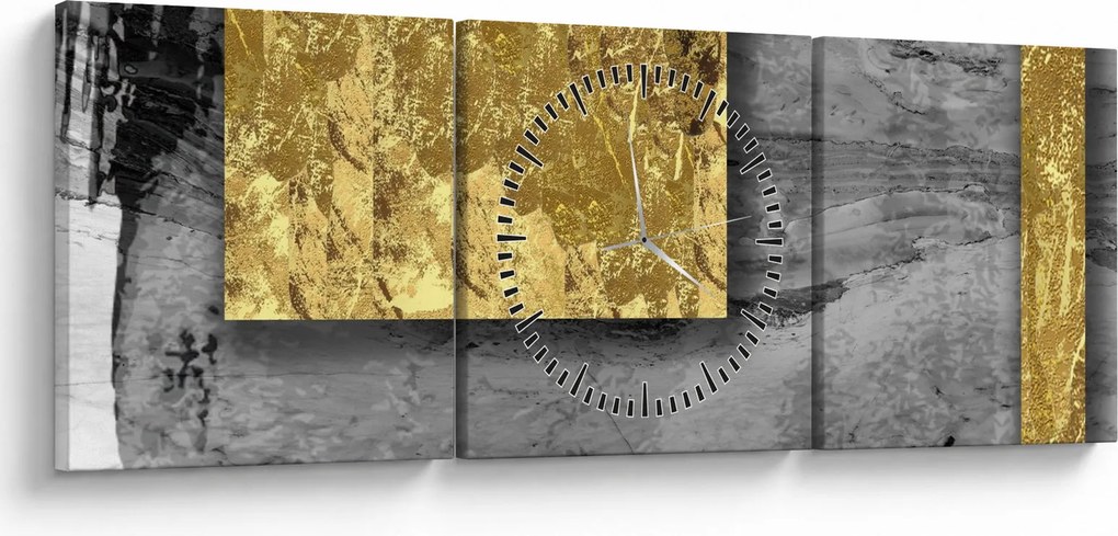 Kép - Arany négyzetek N⁰2 (órával) (90x30 cm)
