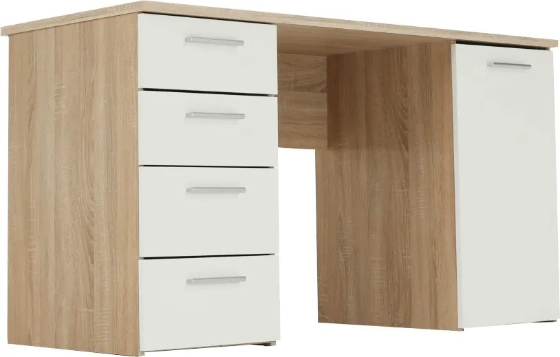 íróasztal, tölgy sonoma/fehér, EUSTACH